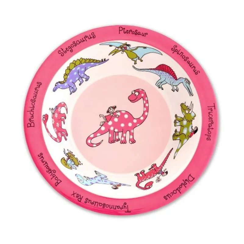  Tyrrell Katz Melamine Bowl With Pink Dinosaur Design 